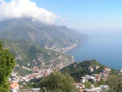 A view of part of the Amalfi Coast from above